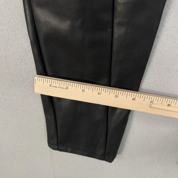 Emerson Fry Pants Womens Large Black Faux Leather Pull On Leggings Made USA - Picture 11 of 16